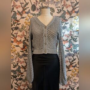 NWOT- Theory Ice Blue Open-Knit Cardigan- Size S